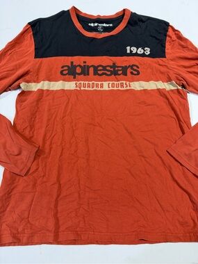 Alpinestars Orange and Black Long Sleeve Crew Neck Shirt